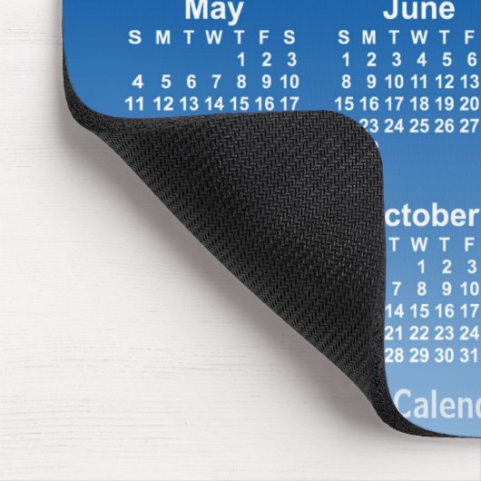 2025 Verblassener Blue Neon Calendar von Janz Mous Mousepad (Ecke)
