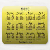 2025 Verblassener Gelber Kalender von Janz Mouse P Mousepad (Vorne)
