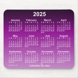 2025 Verblasster Lila Neonkalender von Janz Mouse  Mousepad