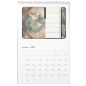 2025 Vintage Karten und Berge im Kalender (Jan 2027)