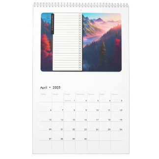 2025 Vintage Karten und Berge im Kalender