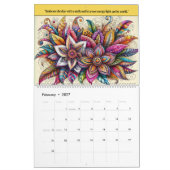 2025 Vivid Colorful Blume Kalender (Feb 2027)