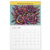 2025 Vivid Colorful Blume Kalender (Jan 2026)