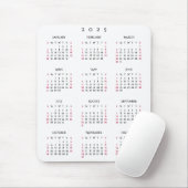 2025 Volljähriger Kalender Elegant Zuhause Office Mousepad (Mit Mouse)
