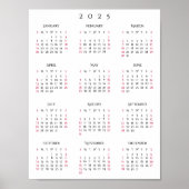 2025 Volljähriges Zuhause Office Jährlicher Wallen Poster (Vorne)