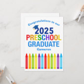 2025 Vorschulabschluss Niedlicher Abschluss Karte (Vorderseite/Rückseite Beispiel)