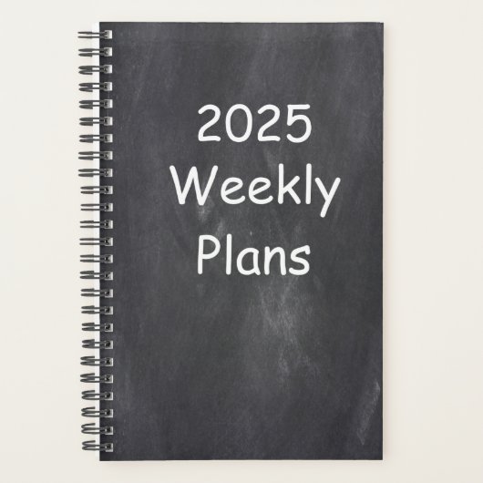 2025 Weekly plant einfaches Chalkboard-Design Planer (Vorderseite)