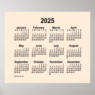 2025 Weißer Kalender der Antike von Janz Print Poster