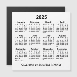 2025 Weißkalender von Janz 5x5 Magnet