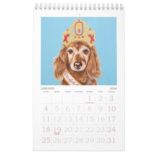 2025 Whimsical Dog Calendar - Klein Kalender (Jan 2026)