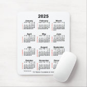 2025 White 52 Week Calendar by Janz Mousepad (Mit Mouse)