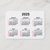 2025 White 52 Week ISO Calendar by Janz Visitenkarte (Vorderseite)