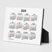 2025 White 52 Week ISO Desk Calendar by Janz 12x18 Fotoplatte (Seite)