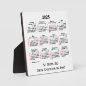 2025 White 52 Week ISO Desk Calendar by Janz Fotoplatte (Vorderseite)