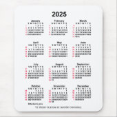 2025 White 52 Weeks ISO Calendar by Janz Mousepad (Vorne)