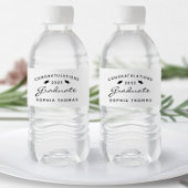 2025 White Black Script Cap Abschluss Wasserflaschenetikett