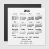 2025 White Business Calendar von Janz 5x5 Magnet (Vorne/Hinten)