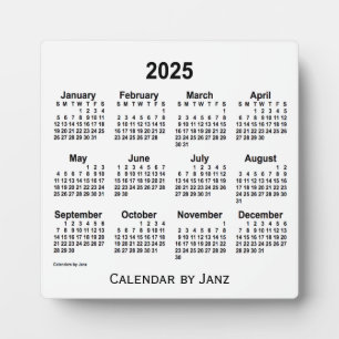 2025 White Desk Calendar by Janz Fotoplatte