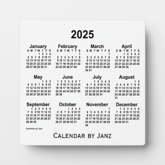 2025 White Desk Calendar by Janz Fotoplatte (Vorderseite)