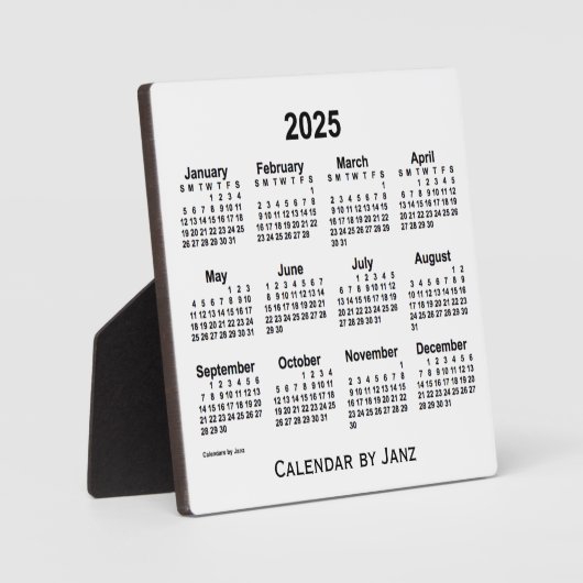 2025 White Desk Calendar by Janz Fotoplatte (Vorderseite)