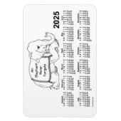 2025 White Elephant Calendar von Janz 4x6 Magnet (Vertikal)