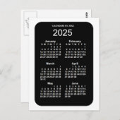 2025 White Neon 6 Month Mini Kalender von Janz Postkarte (Vorne/Hinten)