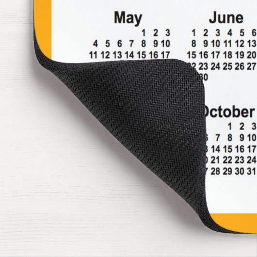 2025 White on Orange Calendar by Janz Two Tone Mousepad (Ecke)
