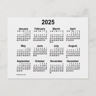 2025 White Smoke Mini-Kalender von Janz Postkarte