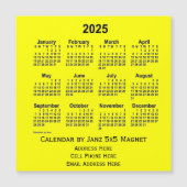 2025 Yellow Business Calendar von Janz Magnetkarte (Vorderseite)