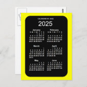 2025 Yellow Neon 6 Month Mini Calendar by Janz Postkarte (Vorne/Hinten)