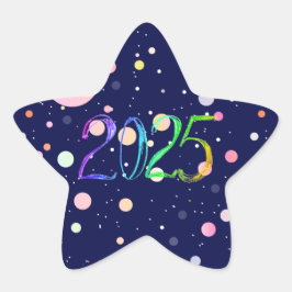 2025 Zahl zeichnend neues Jahr Stern-Aufkleber