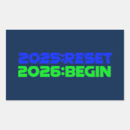 2025:ZURÜCKSETZEN/2026:BEGINN Aufkleber