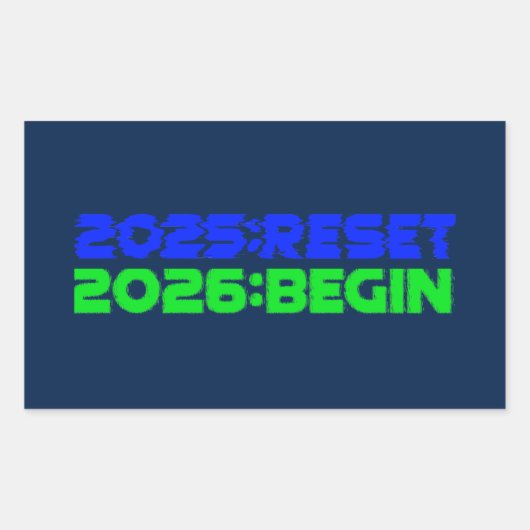 2025:ZURÜCKSETZEN/2026:BEGINN Aufkleber (Vorderseite)
