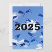 2025Blue Abschluss Hats in Sky Einladung (Vorderseite)
