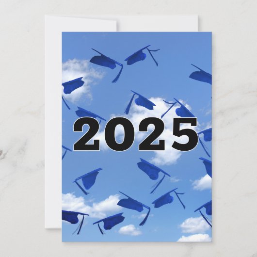 2025Blue Abschluss Hats in Sky Einladung (Vorderseite)