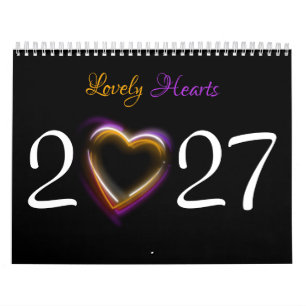 2026   12 Liebenswerte Schöne Romantische Herzen Kalender
