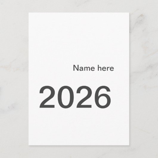 2026 2027 2028 name title here year bold letter postkarte (Vorderseite)