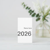 2026 2027 2028 name title here year bold letter visitenkarte (Stehend Vorderseite)