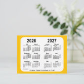 2026-2027 Gold Mini School Year Calendar by Janz Postkarte (Stehend Vorderseite)