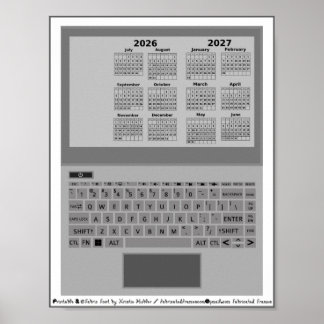 2026=2027 Kalender Schuljahr Laptop-Tastatur Poster