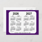 2026-2027 Lila Schuljahr in Mini von Janz Postkarte (Vorne/Hinten)