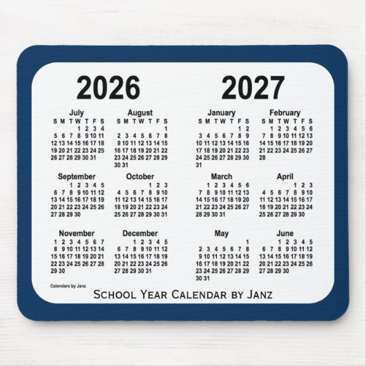 2026-2027 Police Box Blue School Calendar by Janz Mousepad (Vorne)