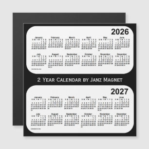 2026-2027 Schwarz-Weiß-Kalender von Janz Magnetkarte