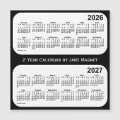 2026-2027 Schwarz-Weiß-Kalender von Janz Magnetkarte (Vorderseite)