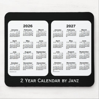2026-2027 Schwarz-Weiß-Kalender von Janz Mousepad