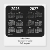 2026-2027 Schwarz-Weiß-Schulkalender von Janz Magnetkarte (Vorderseite)