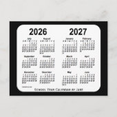 2026-2027 Schwarz-Weiß-Schulkalender von Janz Postkarte (Vorderseite)