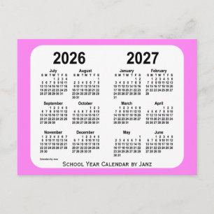 2026-2027 Violet Mini School Calendar by Janz Postkarte