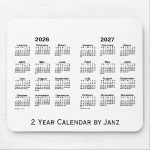 2026-2027 weißer 2-jähriger Kalender durch Janz Mousepad
