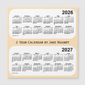 2026-2027 Weißer Jahr-2-Kalender von Janz Magnet (Vorderseite)